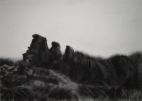 Fell Wall    (83 x 100 cm)    Charcoal on paper